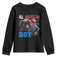 Funny All American Boy 4th Of July Youth Sweatshirt Monster Trucks American Flag Fireworks - Wonder Print Shop