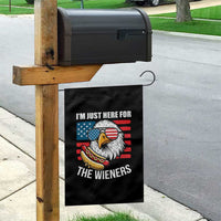 Funny I'm Just Here For The Wieners Garden Flag 4th Of July Bald Eagle Hot Dog Lover - Wonder Print Shop