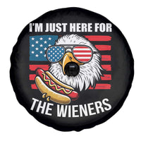 Funny I'm Just Here For The Wieners Spare Tire Cover 4th Of July Bald Eagle Hot Dog Lover - Wonder Print Shop