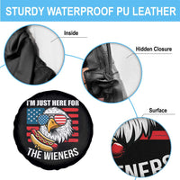 Funny I'm Just Here For The Wieners Spare Tire Cover 4th Of July Bald Eagle Hot Dog Lover - Wonder Print Shop