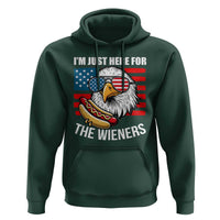 Funny I'm Just Here For The Wieners Hoodie 4th Of July Bald Eagle Hot Dog Lover - Wonder Print Shop