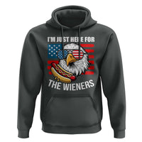 Funny I'm Just Here For The Wieners Hoodie 4th Of July Bald Eagle Hot Dog Lover - Wonder Print Shop