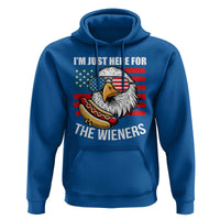 Funny I'm Just Here For The Wieners Hoodie 4th Of July Bald Eagle Hot Dog Lover - Wonder Print Shop