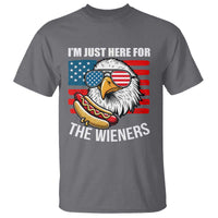 Funny I'm Just Here For The Wieners T Shirt 4th Of July Bald Eagle Hot Dog Lover - Wonder Print Shop