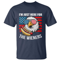 Funny I'm Just Here For The Wieners T Shirt 4th Of July Bald Eagle Hot Dog Lover - Wonder Print Shop