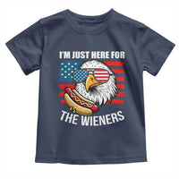 Funny I'm Just Here For The Wieners Toddler T Shirt 4th Of July Bald Eagle Hot Dog Lover - Wonder Print Shop