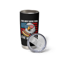 Funny I'm Just Here For The Wieners Tumbler Cup 4th Of July Bald Eagle Hot Dog Lover - Wonder Print Shop