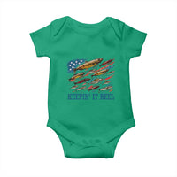 Funny Fisherman Keepin It Reel Baby Onesie Fishing Lure American Flag Bass Fishing - Wonder Print Shop