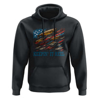 Funny Fisherman Keepin It Reel Hoodie Fishing Lure American Flag Bass Fishing - Wonder Print Shop