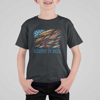 Funny Fisherman Keepin It Reel T Shirt For Kid Fishing Lure American Flag Bass Fishing - Wonder Print Shop