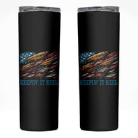 Funny Fisherman Keepin It Reel Skinny Tumbler Fishing Lure American Flag Bass Fishing - Wonder Print Shop