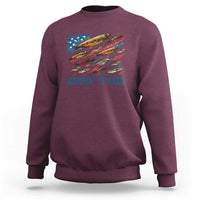 Funny Fisherman Keepin It Reel Sweatshirt Fishing Lure American Flag Bass Fishing - Wonder Print Shop