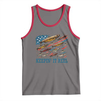Funny Fisherman Keepin It Reel Tank Top Fishing Lure American Flag Bass Fishing - Wonder Print Shop