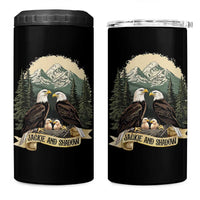 Funny Jackie And Shadow Eagle Family Matching 4 in 1 Can Cooler Tumbler Eagle Lover - Wonder Print Shop