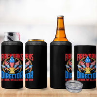 Funny Fireworks Director 4 in 1 Can Cooler Tumbler If I Run We All Run 4th Of July Rocket American Flag - Wonder Print Shop