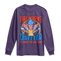 Funny Fireworks Director Long Sleeve Shirt If I Run We All Run 4th Of July Rocket American Flag - Wonder Print Shop