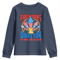 Funny Fireworks Director Youth Sweatshirt If I Run We All Run 4th Of July Rocket American Flag - Wonder Print Shop