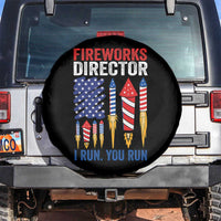 Funny Fireworks Director I Run You Run Spare Tire Cover 4th Of July American Flag - Wonder Print Shop