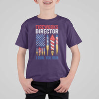 Funny Fireworks Director I Run You Run T Shirt For Kid 4th Of July American Flag - Wonder Print Shop