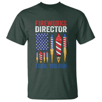 Funny Fireworks Director I Run You Run T Shirt 4th Of July American Flag - Wonder Print Shop