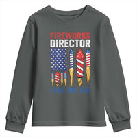 Funny Fireworks Director I Run You Run Youth Sweatshirt 4th Of July American Flag - Wonder Print Shop