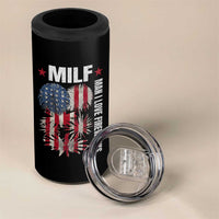 Funny MILF Man I Love Fireworks 4 in 1 Can Cooler Tumbler American Patriotic July 4th US Flag - Wonder Print Shop