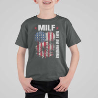 Funny MILF Man I Love Fireworks T Shirt For Kid American Patriotic July 4th US Flag - Wonder Print Shop