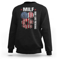 Funny MILF Man I Love Fireworks Sweatshirt American Patriotic July 4th US Flag - Wonder Print Shop