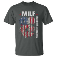 Funny MILF Man I Love Fireworks T Shirt American Patriotic July 4th US Flag - Wonder Print Shop