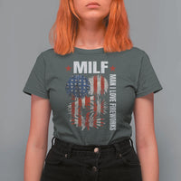 Funny MILF Man I Love Fireworks T Shirt For Women American Patriotic July 4th US Flag - Wonder Print Shop