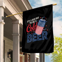 Funny 4th of July Drinking Garden Flag Its A Bad Day To Be A Cold Beer American Flag - Wonder Print Shop