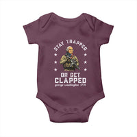 Funny Stay Trapped Or Get Clapped George Washington Baby Onesie 4th of July - Wonder Print Shop