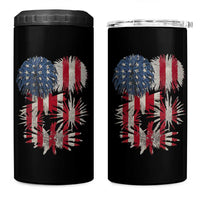 Funny American Fireworks Patriotic July 4th US Flag 4 in 1 Can Cooler Tumbler - Wonder Print Shop