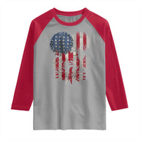 Funny American Fireworks Patriotic July 4th US Flag Raglan Shirt - Wonder Print Shop