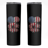 Funny American Fireworks Patriotic July 4th US Flag Skinny Tumbler - Wonder Print Shop
