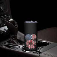 Funny American Fireworks Patriotic July 4th US Flag Skinny Tumbler - Wonder Print Shop