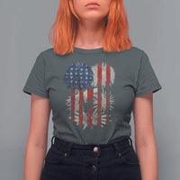 Funny American Fireworks Patriotic July 4th US Flag T Shirt For Women - Wonder Print Shop