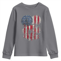 Funny American Fireworks Patriotic July 4th US Flag Youth Sweatshirt - Wonder Print Shop