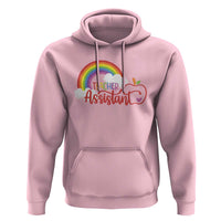 Teacher Assistant Hoodie Back To School Rainbow Apple Cloud - Wonder Print Shop