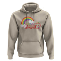 Teacher Assistant Hoodie Back To School Rainbow Apple Cloud - Wonder Print Shop