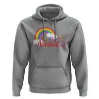 Teacher Assistant Hoodie Back To School Rainbow Apple Cloud - Wonder Print Shop