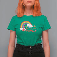 Teacher Assistant T Shirt For Women Back To School Rainbow Apple Cloud - Wonder Print Shop