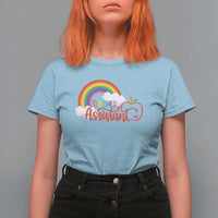 Teacher Assistant T Shirt For Women Back To School Rainbow Apple Cloud - Wonder Print Shop