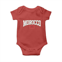 Morocco Football Throwback Design Vintage Moroccan Flag Jersey Style Baby Onesie