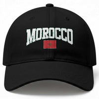 Morocco Football Throwback Design Vintage Moroccan Flag Jersey Style Baseball Cap