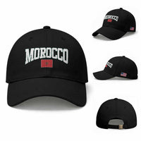 Morocco Football Throwback Design Vintage Moroccan Flag Jersey Style Baseball Cap