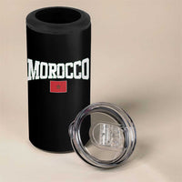 Morocco Football Throwback Design Vintage Moroccan Flag Jersey Style 4 in 1 Can Cooler Tumbler