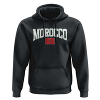 Morocco Football Throwback Design Vintage Moroccan Flag Jersey Style Hoodie