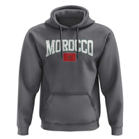 Morocco Football Throwback Design Vintage Moroccan Flag Jersey Style Hoodie
