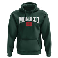 Morocco Football Throwback Design Vintage Moroccan Flag Jersey Style Hoodie